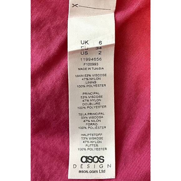 Asos Design Corset Skater Mini Dress Pink Size 2 - Picture 7 of 10